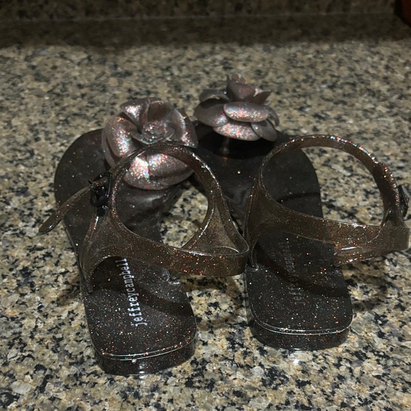 Jeffrey Campbell Glitter jelly Sandals with Floral Accent - Picture 4 of 5